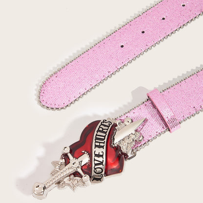 Y2K Heart Belt
