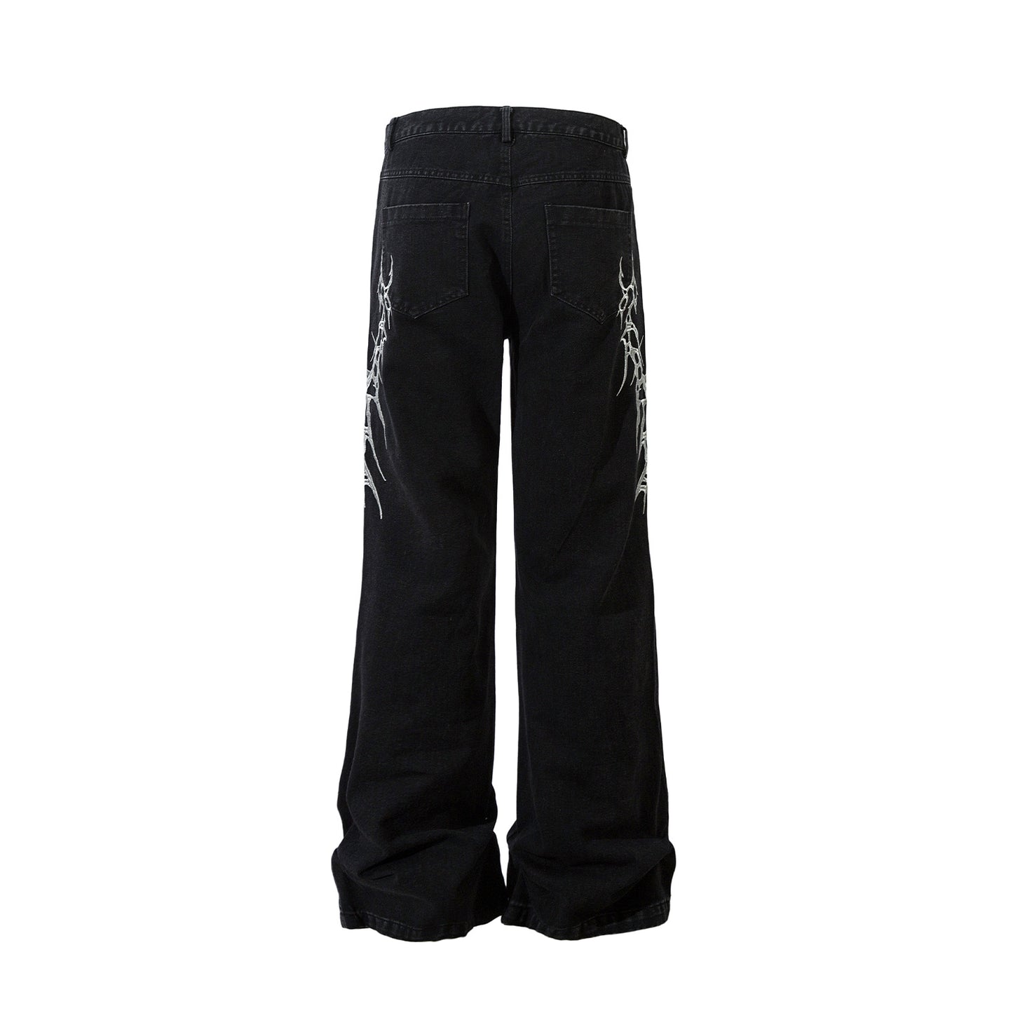 Y2K Dark Web Embroidered Jeans