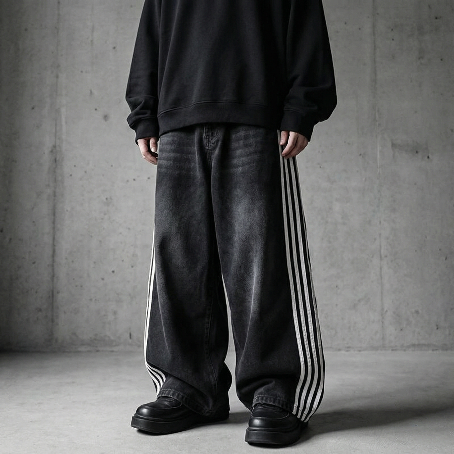 Three Striped Baggy Jeans