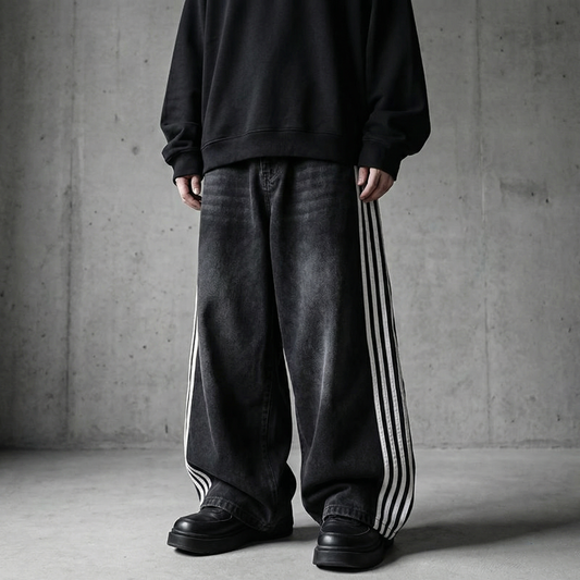 Three Striped Baggy Jeans