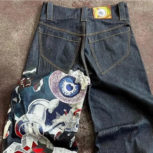 Si-Fi Embroidered Y2K Jeans