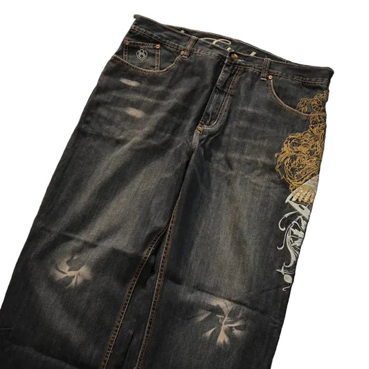 Y2K Cyber-Sigilism Baggy Jeans
