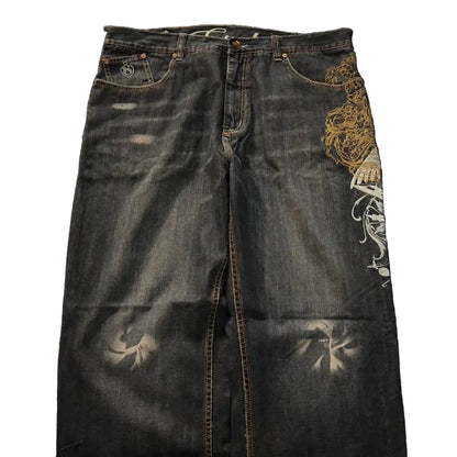 Y2K Cyber-Sigilism Baggy Jeans