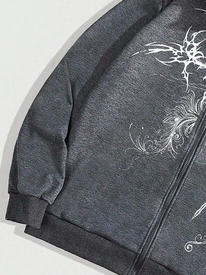 Y2K Cross Fur afflicted Zip Up