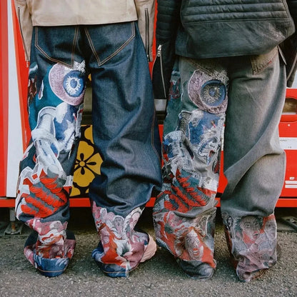 Si-Fi Embroidered Y2K Jeans