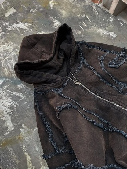 Grunge Y2K "Mud Patch" Zip Up