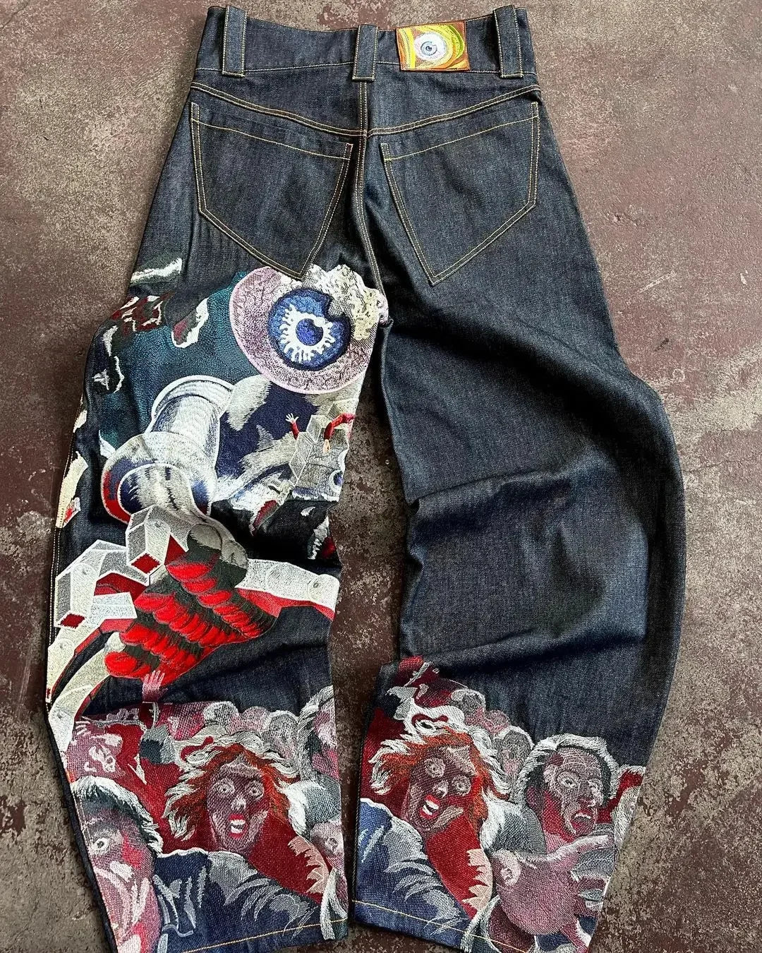 Si-Fi Embroidered Y2K Jeans
