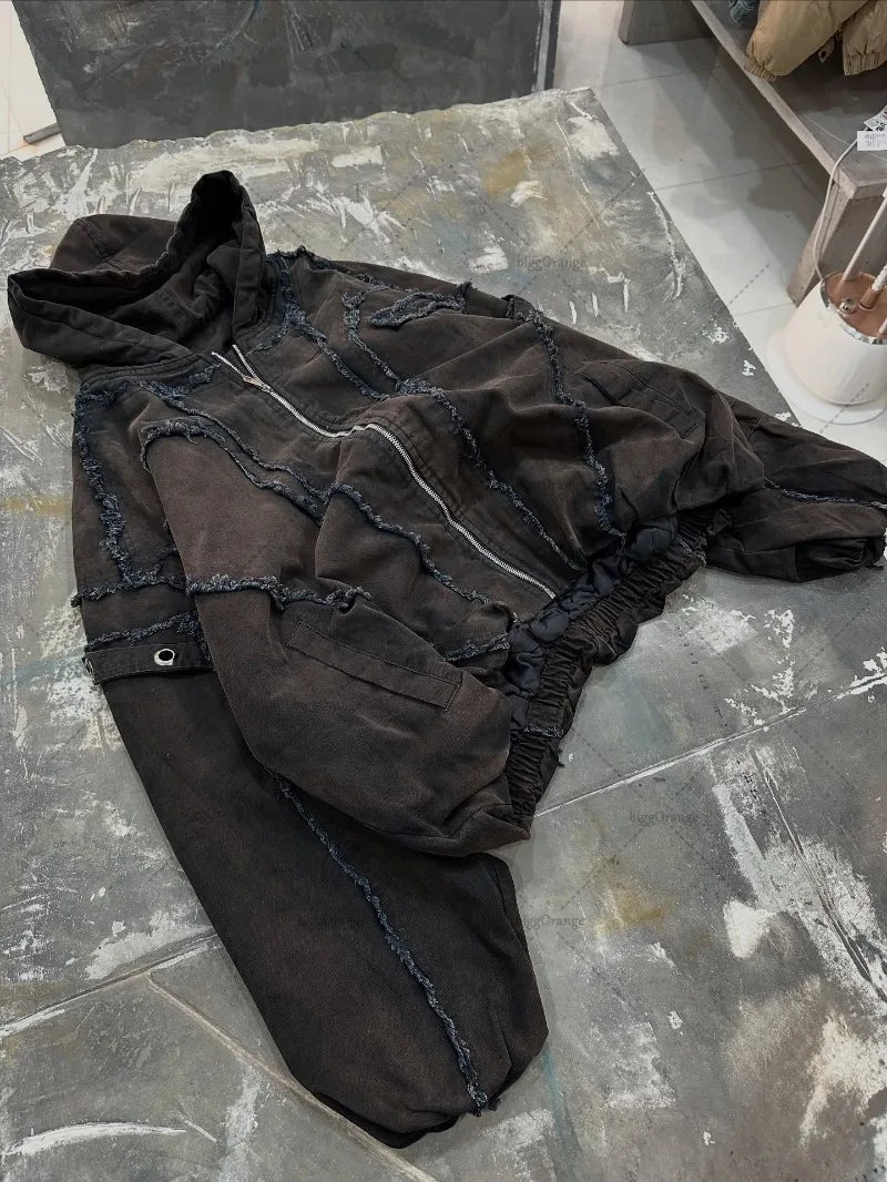 Grunge Y2K "Mud Patch" Zip Up