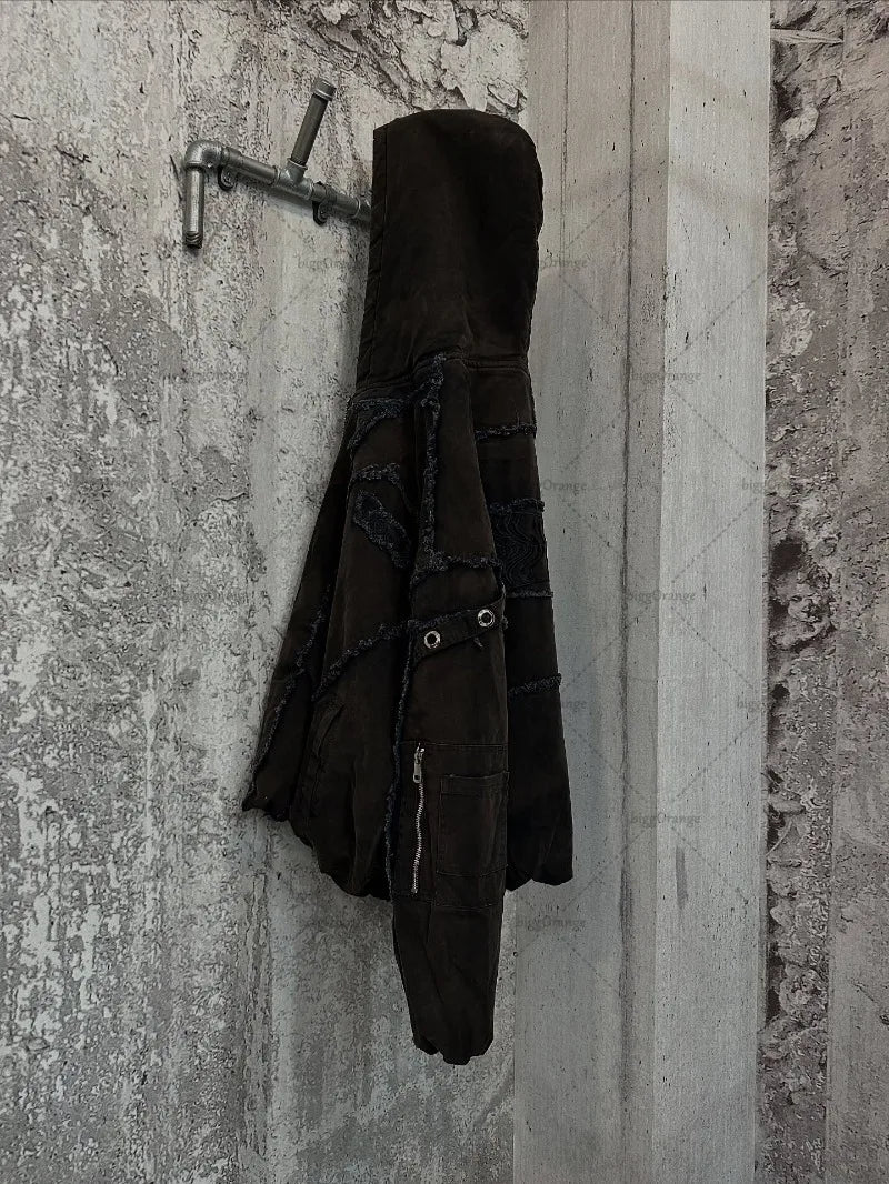 Grunge Y2K "Mud Patch" Zip Up