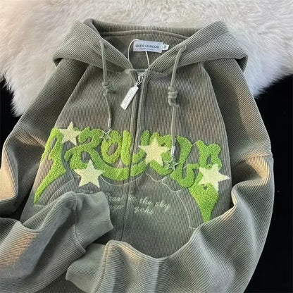 Y2K Thermal Light Weight Zip Up
