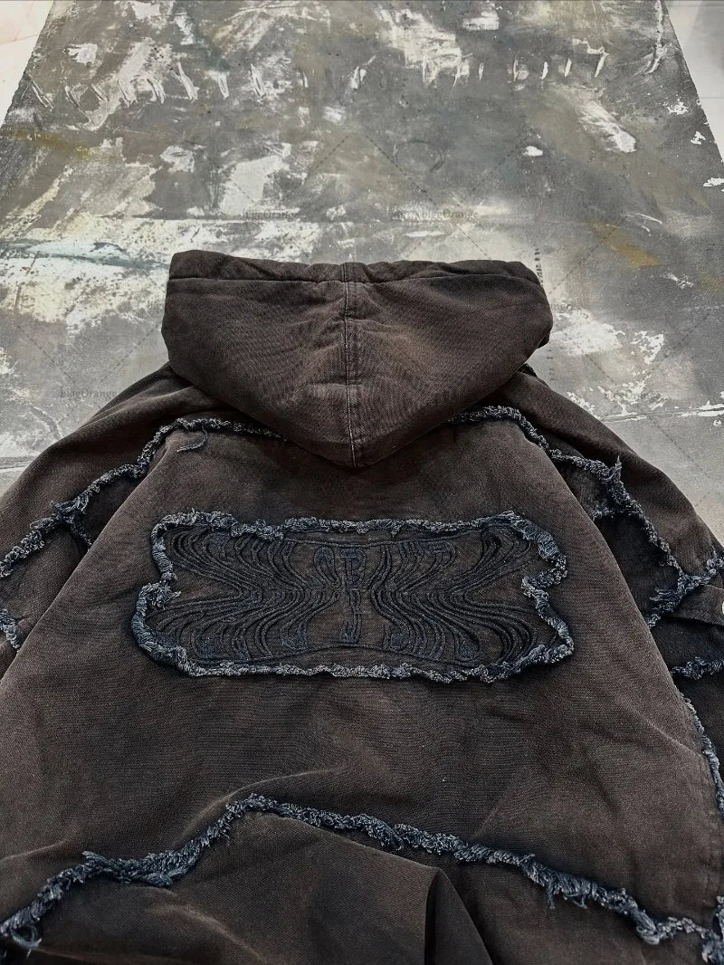 Grunge Y2K "Mud Patch" Zip Up