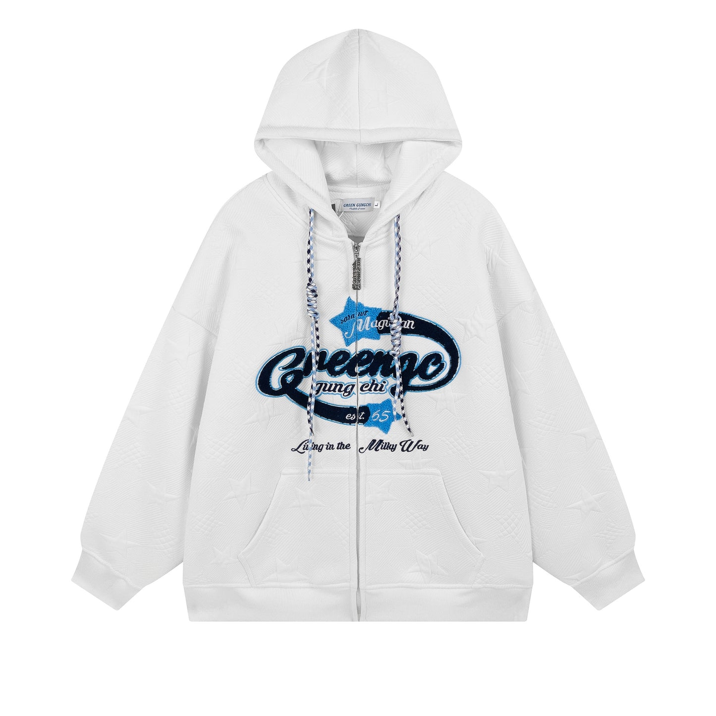 Y2K Embroidered Zip Hoodie